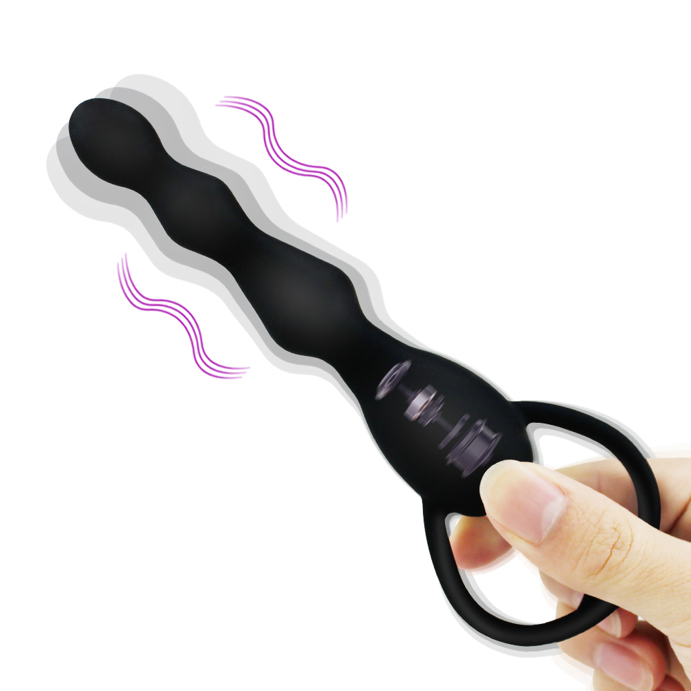 Anal Plug Tıkaç Titreşimli Silikon Boğumlu Halkalı 17cm 1.7cm Siyah