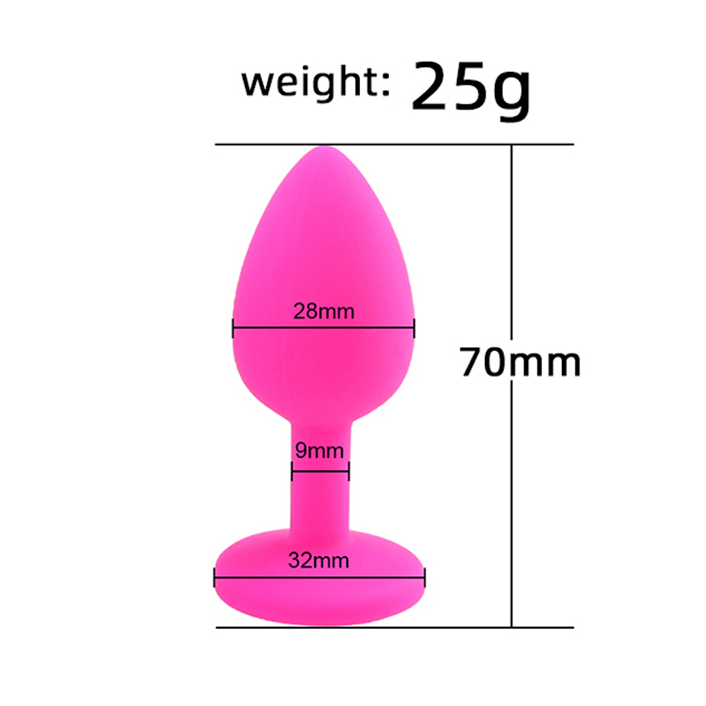 Anal Plug Tıkaç Silikon Taşlı 7.5cm 25g Pembe