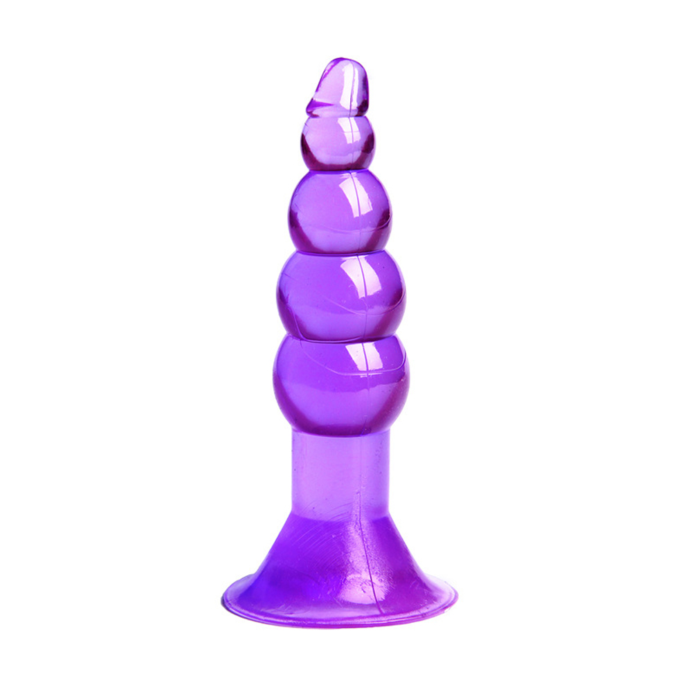 Anal Plug Tıkaç Silikon Boğumlu Vantuzlu 11.5cm Mor