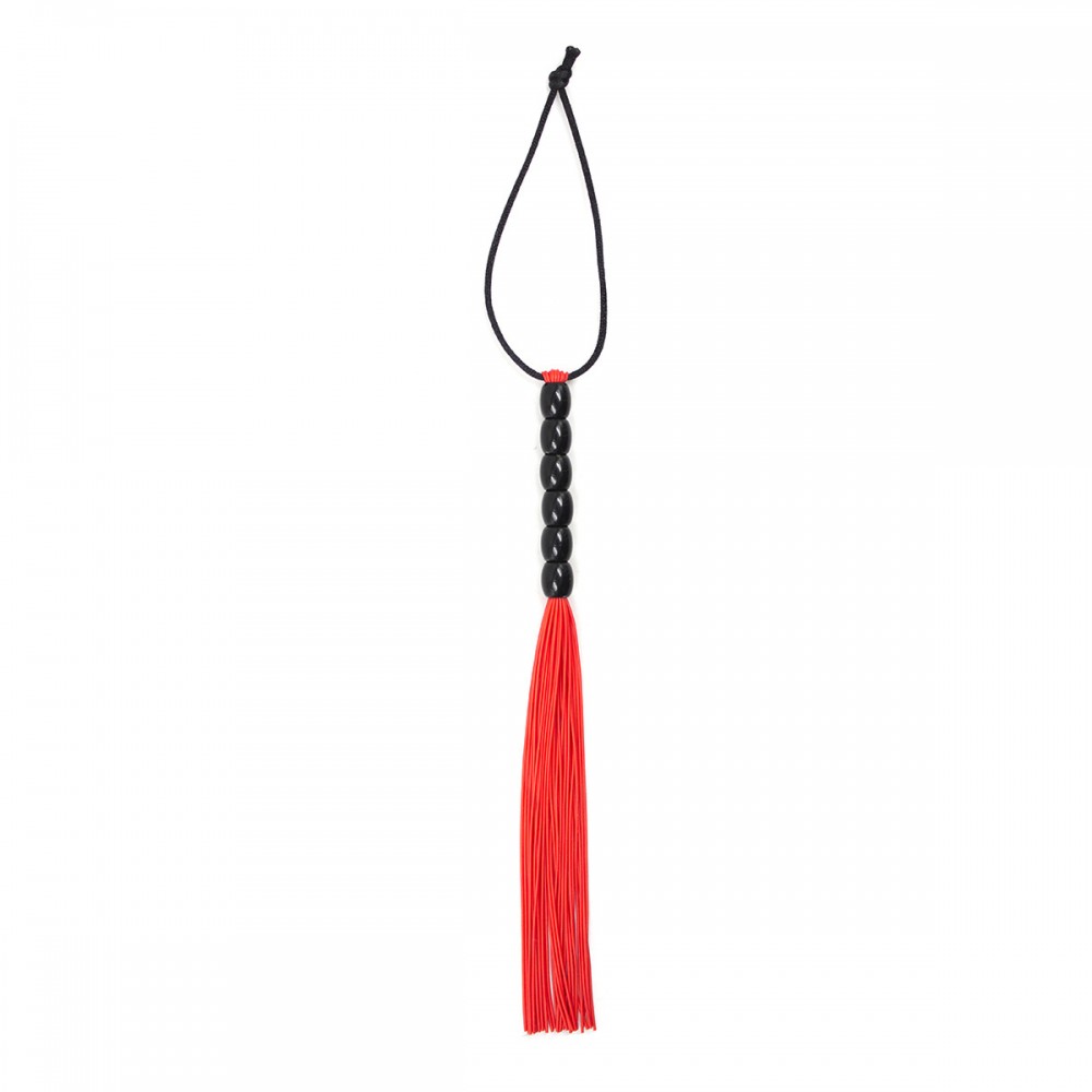 Tüylü Silikon 23cm Mini Kırbaç - Kırmızı