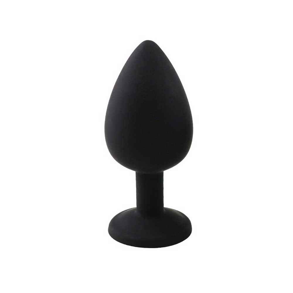 Anal Plug Tıkaç Silikon Taşlı 7.5cm 25g Siyah