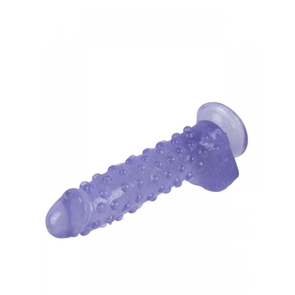 Dildo Gerçekçi Vantuzlu Testisli Noktalı Jel Silikon 24cm 20cm Sarı