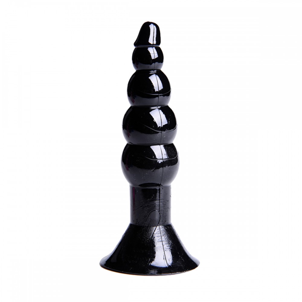 Anal Plug Tıkaç Silikon Boğumlu Vantuzlu 11.5cm Siyah