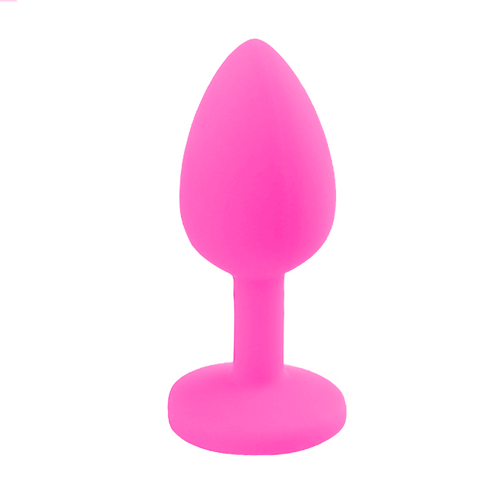 Anal Plug Tıkaç Silikon Taşlı 7.5cm 25g Pembe