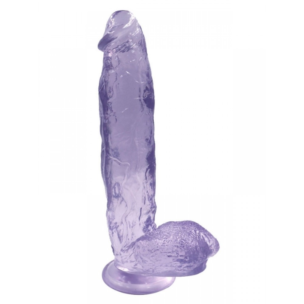 Dildo Gerçekçi Vantuzlu Testisli Jel Silikon 32cm 27cm Mavi