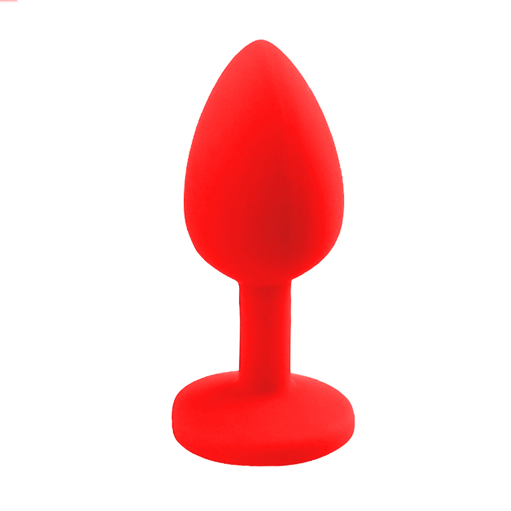 Anal Plug Tıkaç Silikon Taşlı 7.5cm 25g Kırmızı