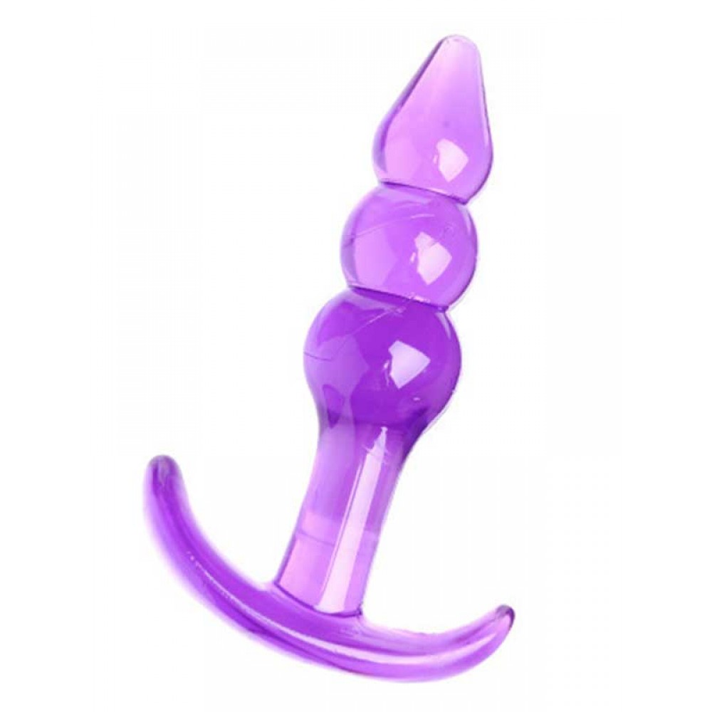 Anal Plug Tıkaç Silikon 3 Boğumlu 9cm 5cm Şeffaf