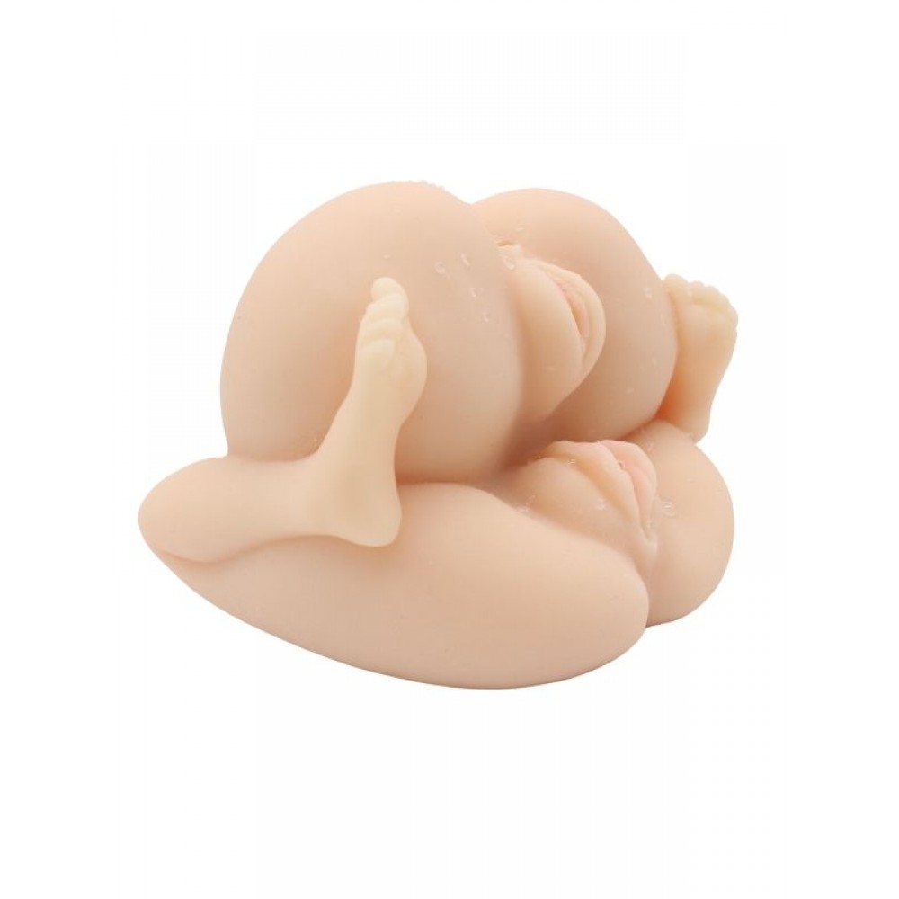 Suni Vajina Mastürbatör Anal Vajinal Çift Girişli Kalça 1kg 16cm Sarı