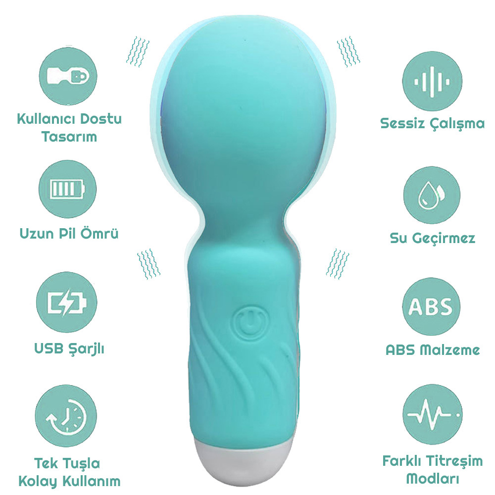 Vibratör Wand Masaj USB Şarjlı Mini