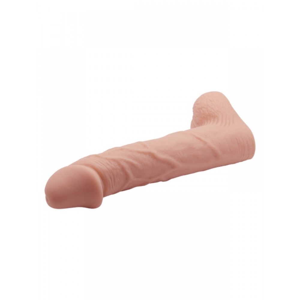Penis Kılıfı Gerçekçi Testisli Uzatmalı Dolgulu 8cm