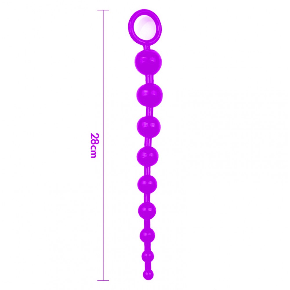 Anal Zevk Topları Boğumlu Silikon 28cm 75g Mor
