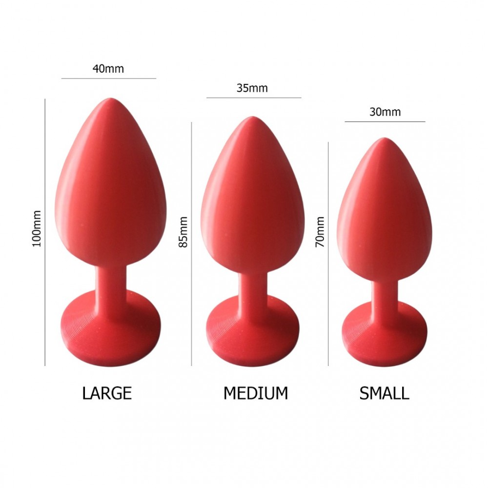 Anal Plug Tıkaç Silikon 10cm 4cm Kırmızı