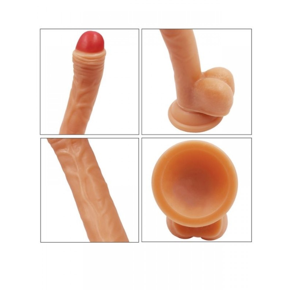 Dildo Gerçekçi Vantuzlu Testisli Jel Silikon 19cm 15.5cm