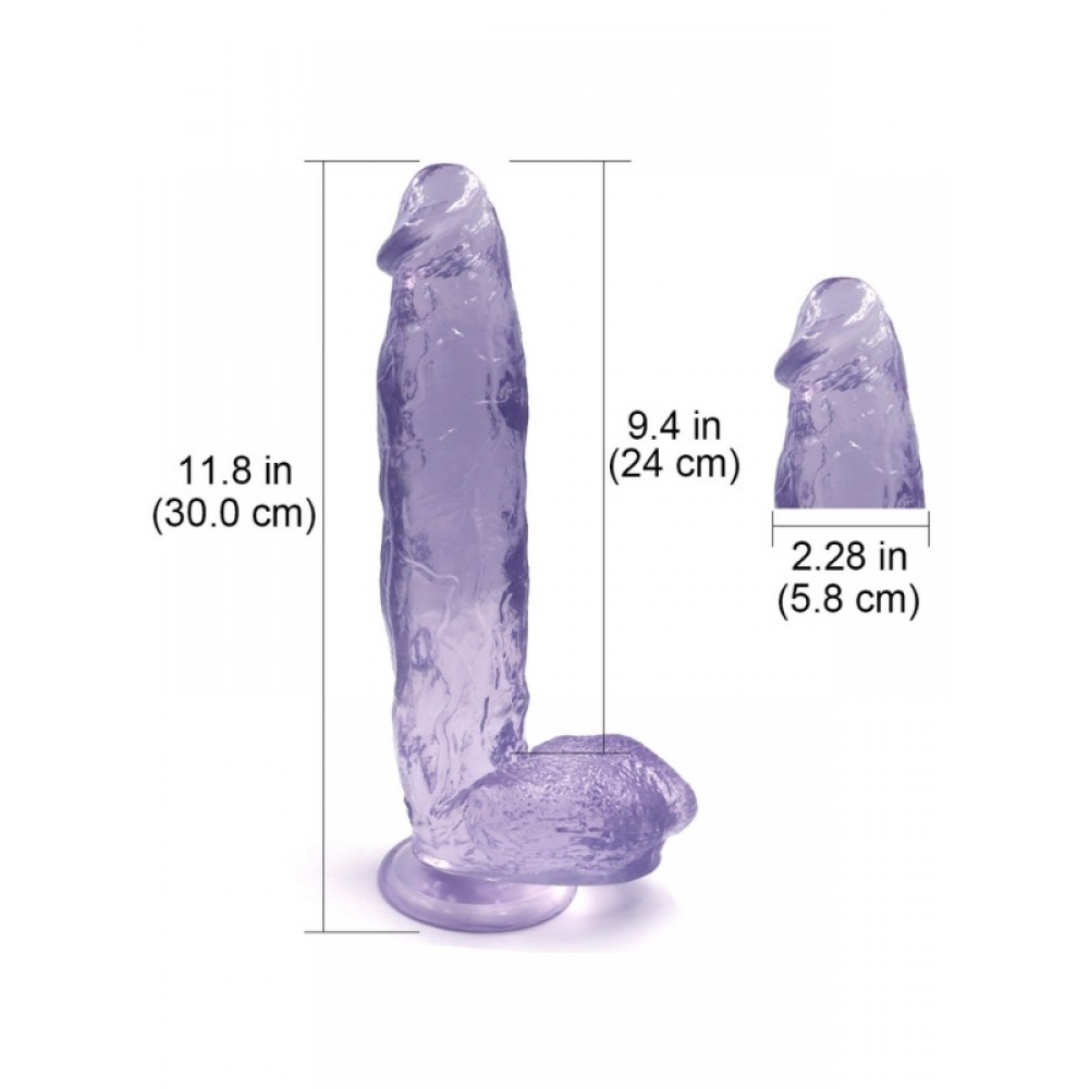 Dildo Gerçekçi Vantuzlu Testisli Jel Silikon 32cm 27cm Mavi