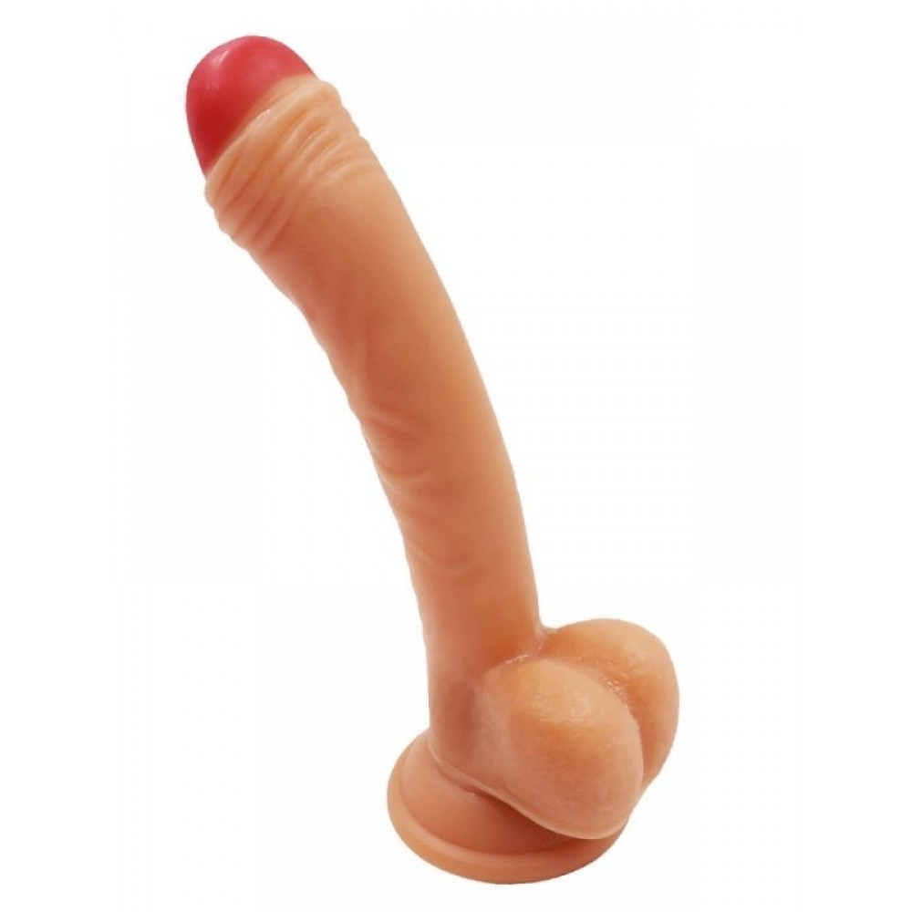 Dildo Gerçekçi Vantuzlu Testisli Jel Silikon 19cm 15.5cm