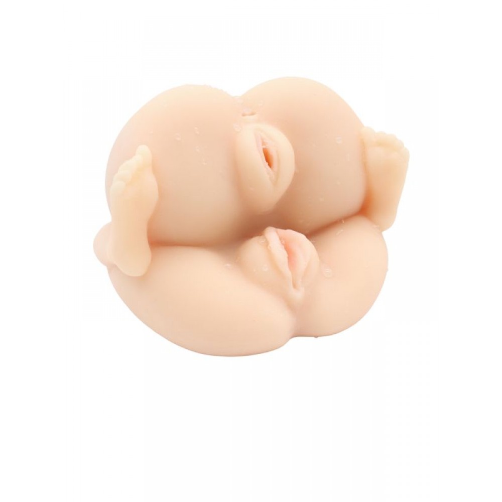 Suni Vajina Mastürbatör Anal Vajinal Çift Girişli Kalça 1kg 16cm Sarı