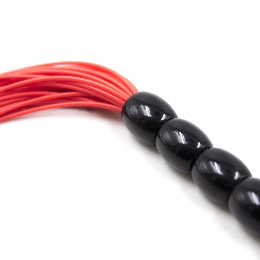 Tüylü Silikon 23cm Mini Kırbaç - Kırmızı