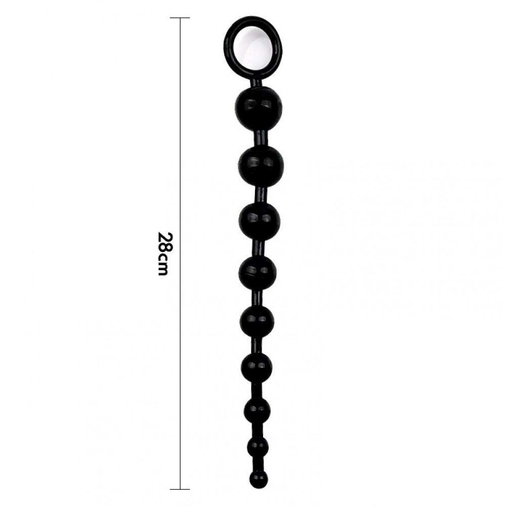 Anal Zevk Topları Boğumlu Silikon 28cm 75g Siyah