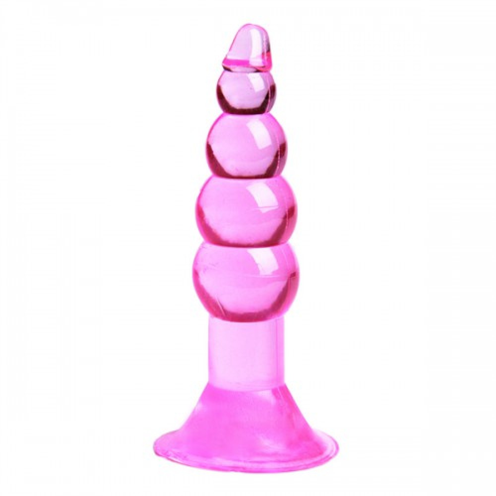 Anal Plug Tıkaç Silikon Boğumlu Vantuzlu 11.5cm Pembe