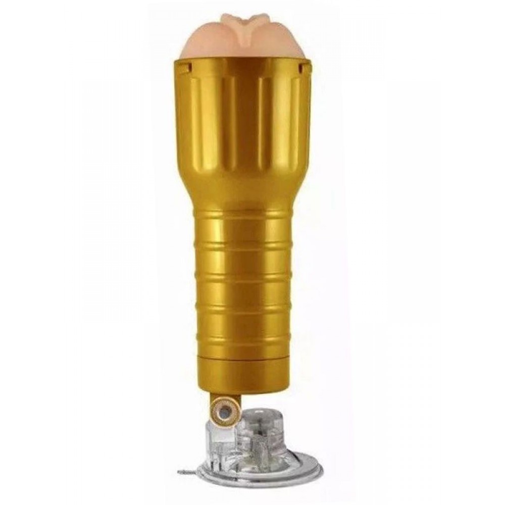 Suni Vajina Mastürbatör Vantuzlu Fener Tipi 30cm Altın
