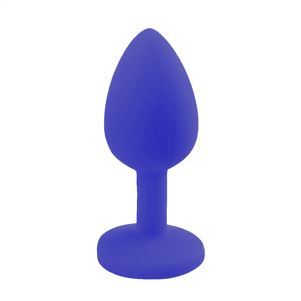 Anal Plug Tıkaç Silikon Taşlı 7.5cm 25g Mavi