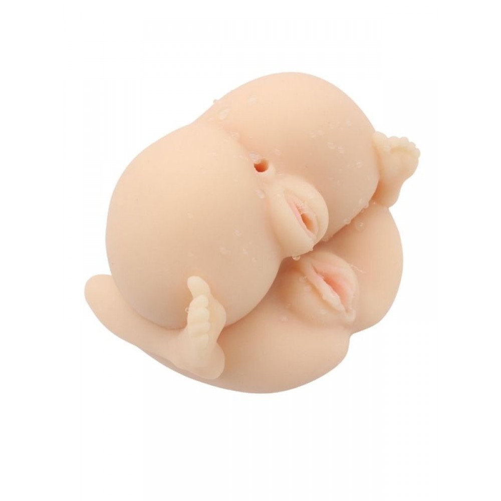 Suni Vajina Mastürbatör Anal Vajinal Çift Girişli Kalça 1kg 16cm Sarı