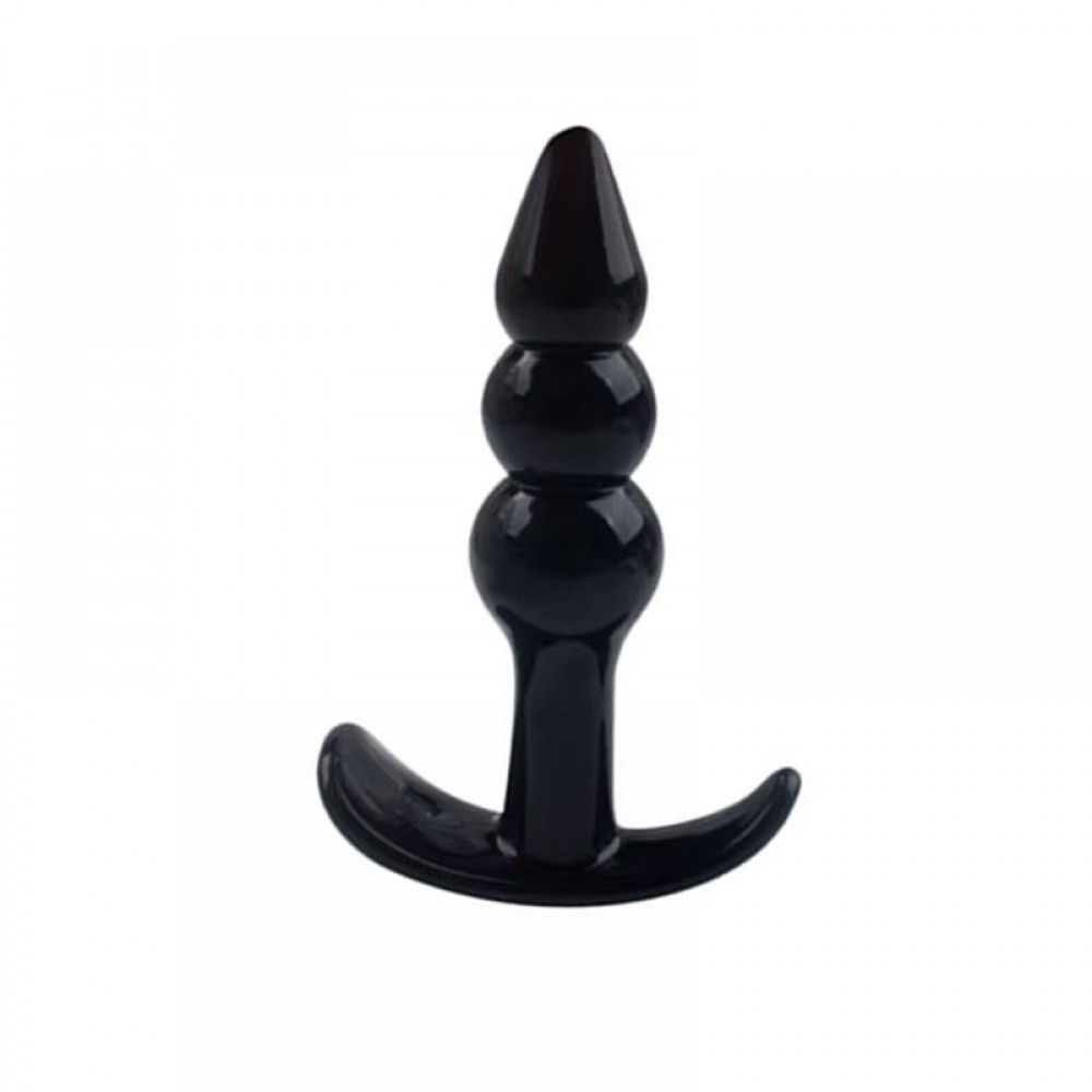 Anal Plug Tıkaç Silikon 3 Boğumlu 10cm 1.5cm Siyah