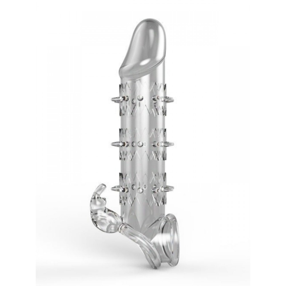 Penis Kılıfı Gerçekçi Testisli 13.8cm 3cm Şeffaf