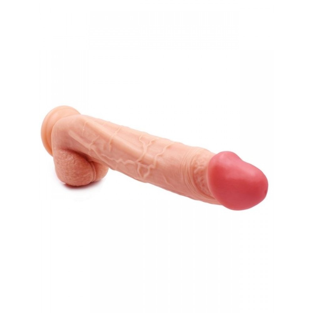Dildo Gerçekçi Vantuzlu Testisli Jel Silikon 24cm 23.8cm