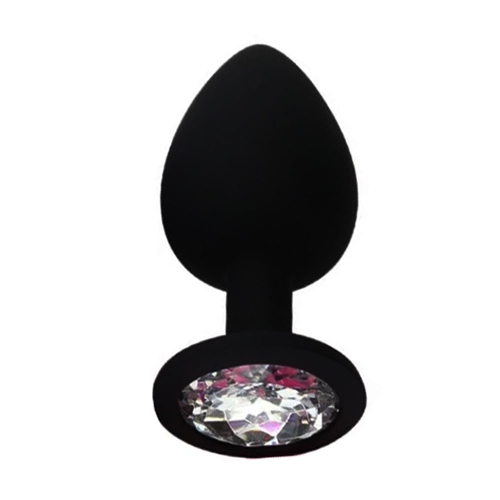 Anal Plug Tıkaç Silikon Taşlı 7.5cm 25g Siyah