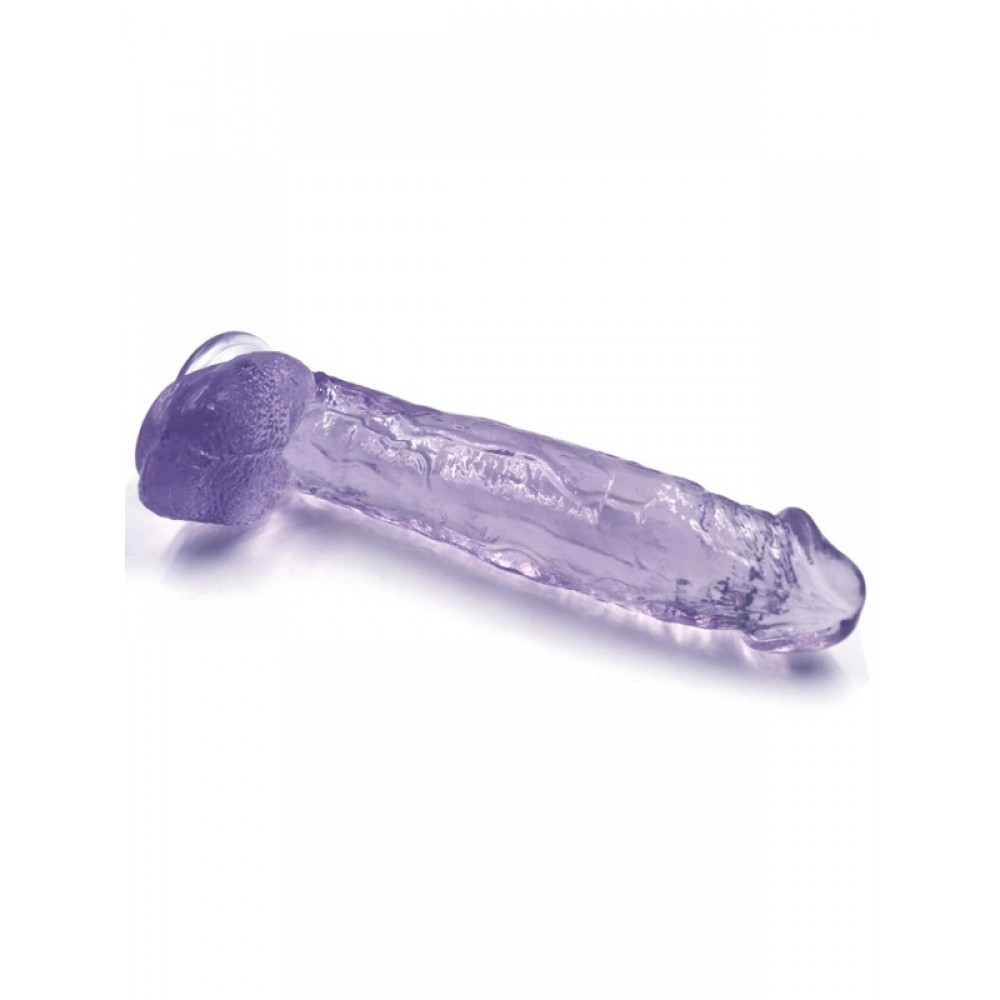 Dildo Gerçekçi Vantuzlu Testisli Jel Silikon 32cm 27cm Mavi