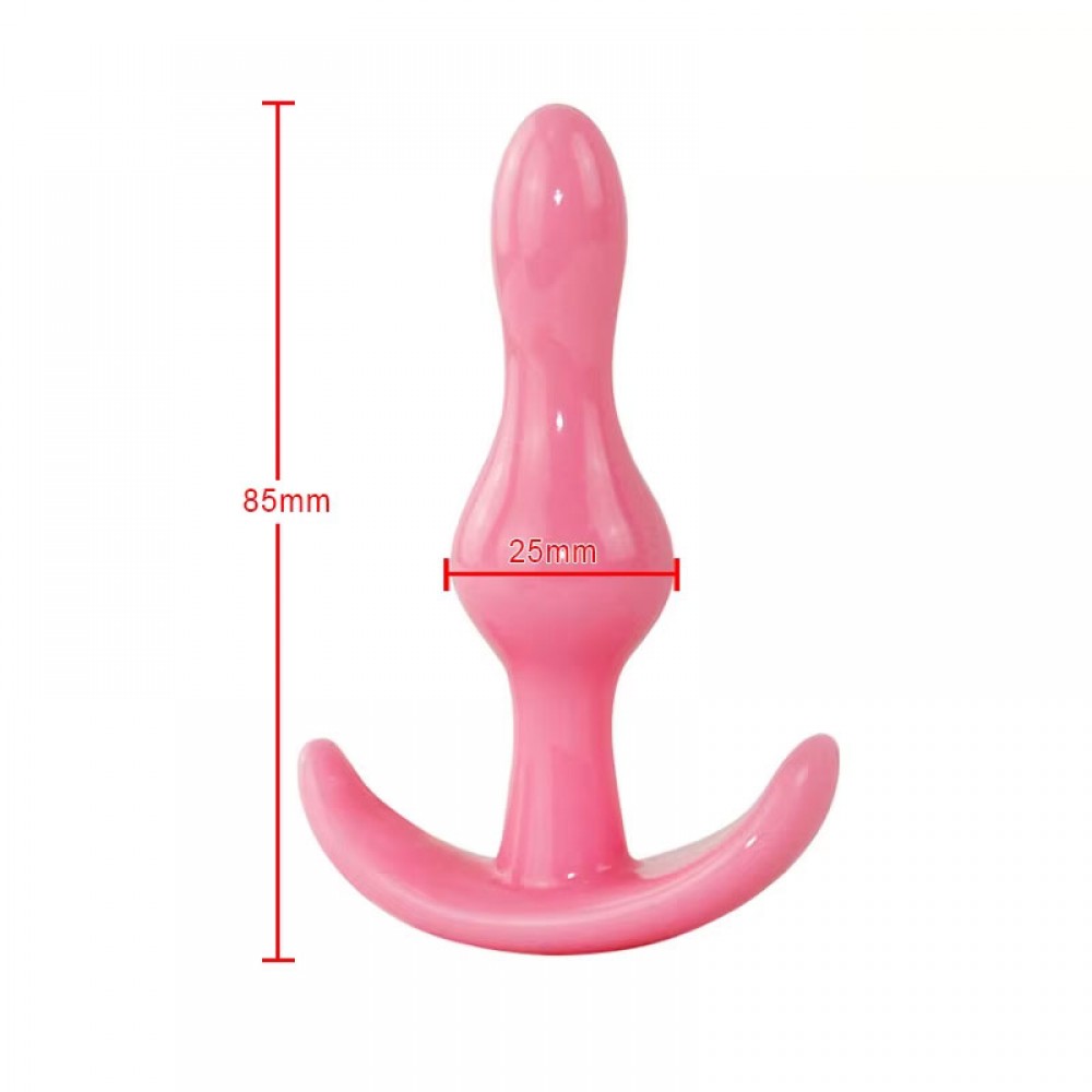 Anal Plug Tıkaç Silikon 2 Boğumlu 9cm 1.5cm Pembe