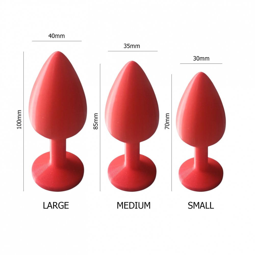 Anal Plug Tıkaç Silikon 8.5cm Kırmızı