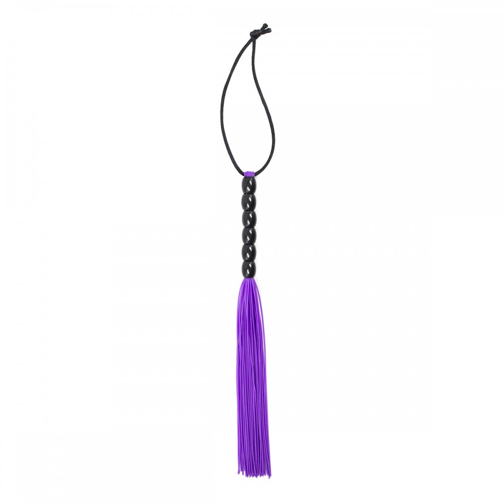 Tüylü Silikon 23cm Mini Kırbaç - Mor