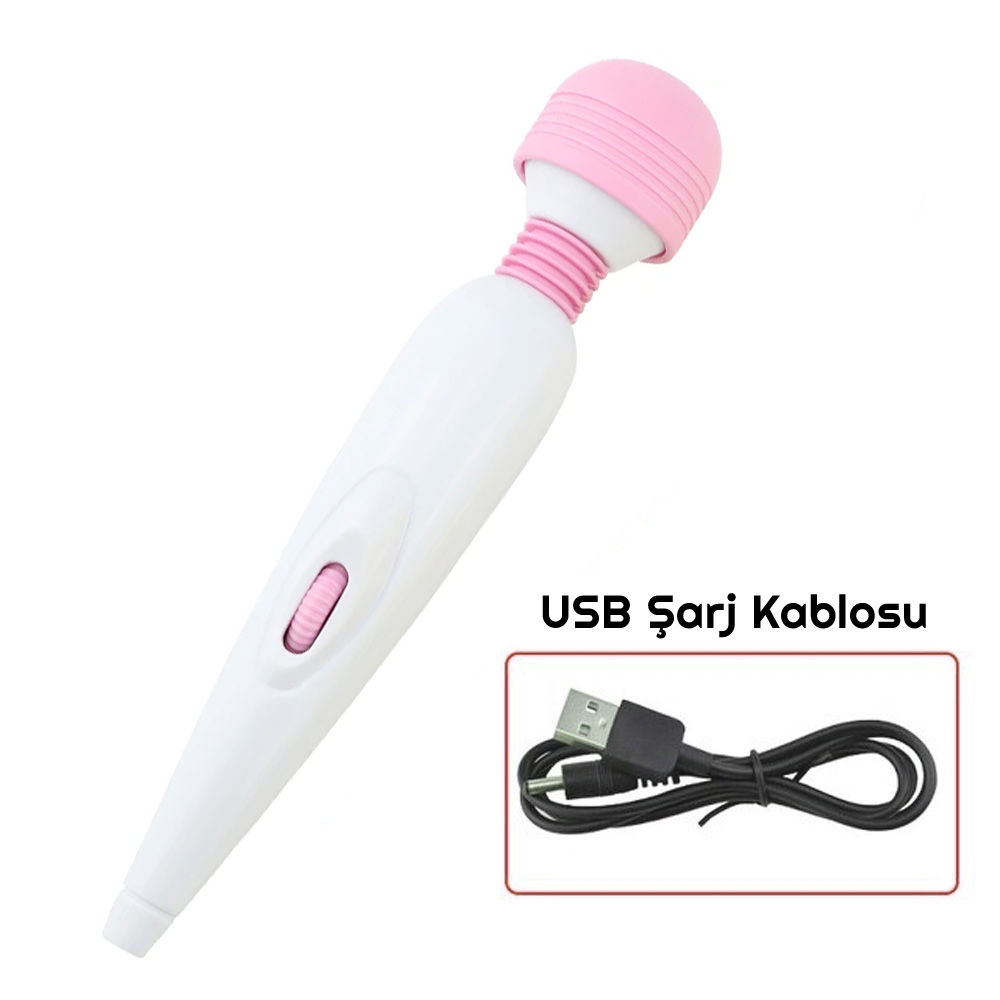 Vibratör Wand Masaj USB Şarjlı Silikon