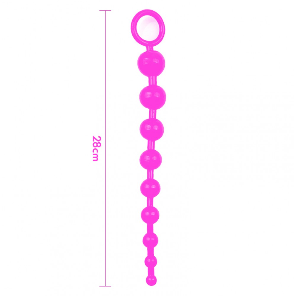 Anal Zevk Topları Boğumlu Silikon 28cm 75g Pembe