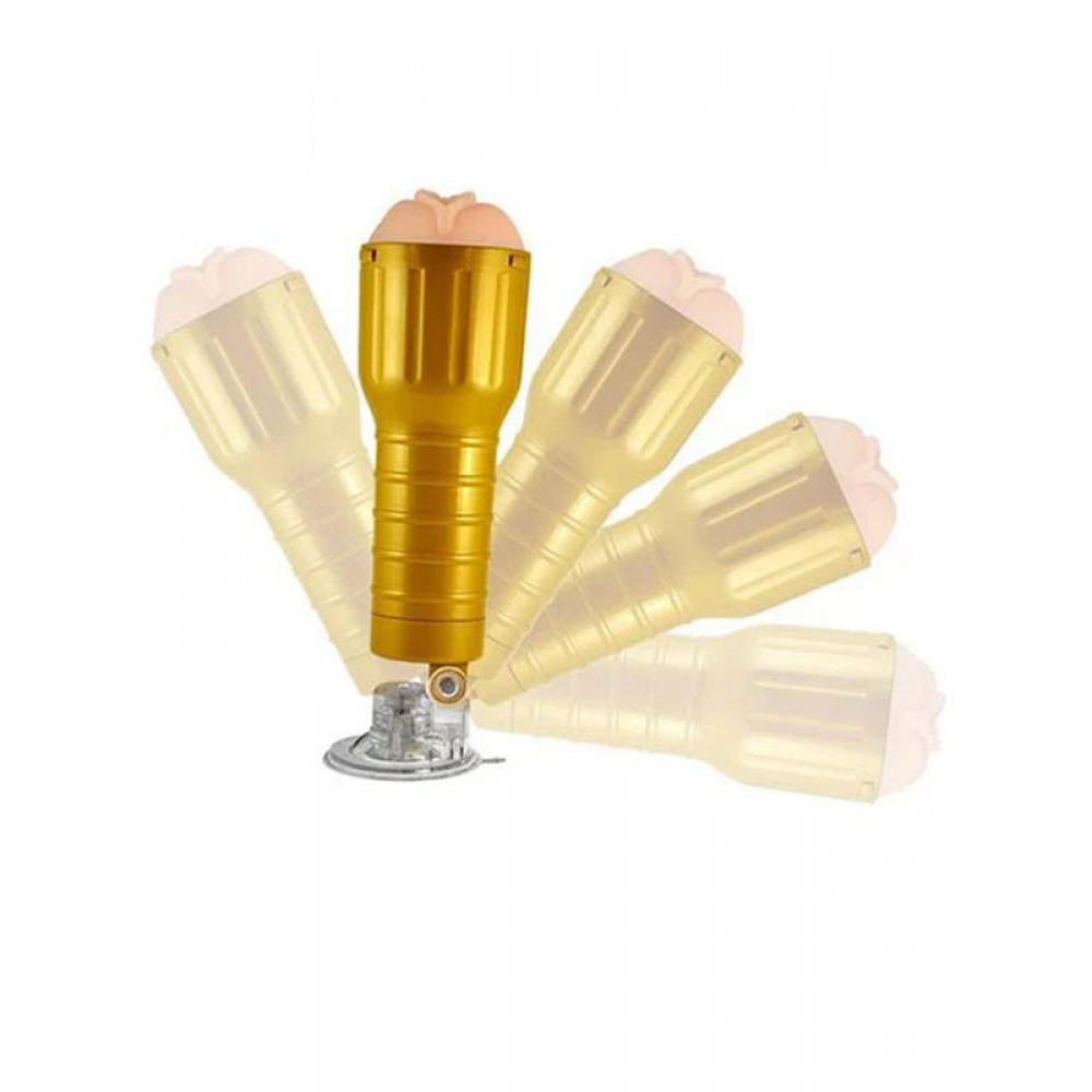 Suni Vajina Mastürbatör Vantuzlu Fener Tipi 30cm Altın