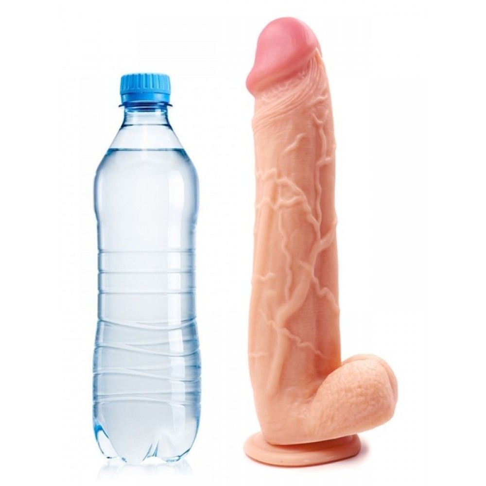 Dildo Gerçekçi Vantuzlu Testisli Jel Silikon 24cm 23.8cm