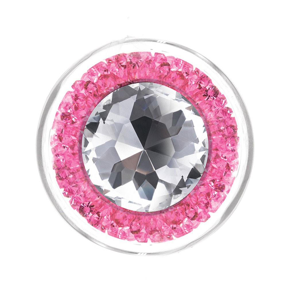 Anal Plug Tıkaç Cam Kristalli Silikon 4.8cm 3.5cm Pembe