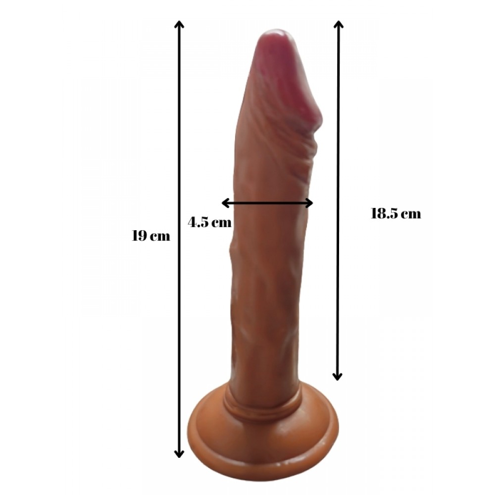 Dildo Gerçekçi Vantuzlu Testissiz Melez 21cm