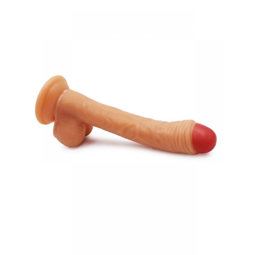 Dildo Gerçekçi Vantuzlu Testisli Jel Silikon 19cm 15.5cm
