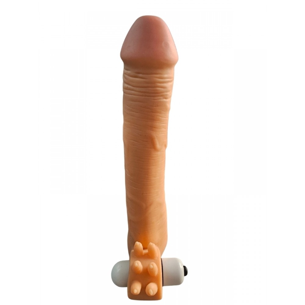 Penis Kılıfı Gerçekçi Titreşimli Testisli Et Dokulu 20cm