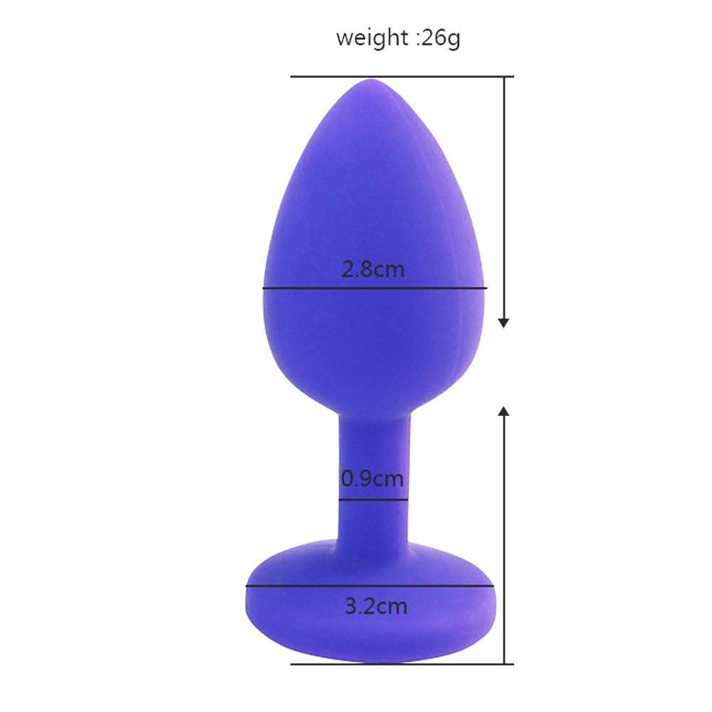 Anal Plug Tıkaç Silikon Taşlı 7.5cm 25g Mavi