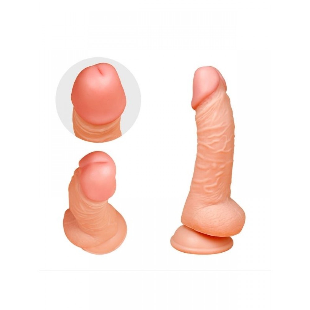 Dildo Gerçekçi Vantuzlu Testisli Jel Silikon 20cm 14cm Ten Rengi