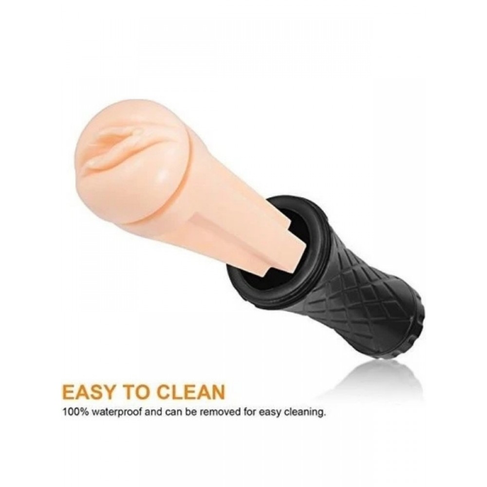 Suni Vajina Mastürbatör Anal Vajinal Çift Girişli Gerçekçi Fener Tipi Kola Kutusu Tipi 20cm 25.3cm