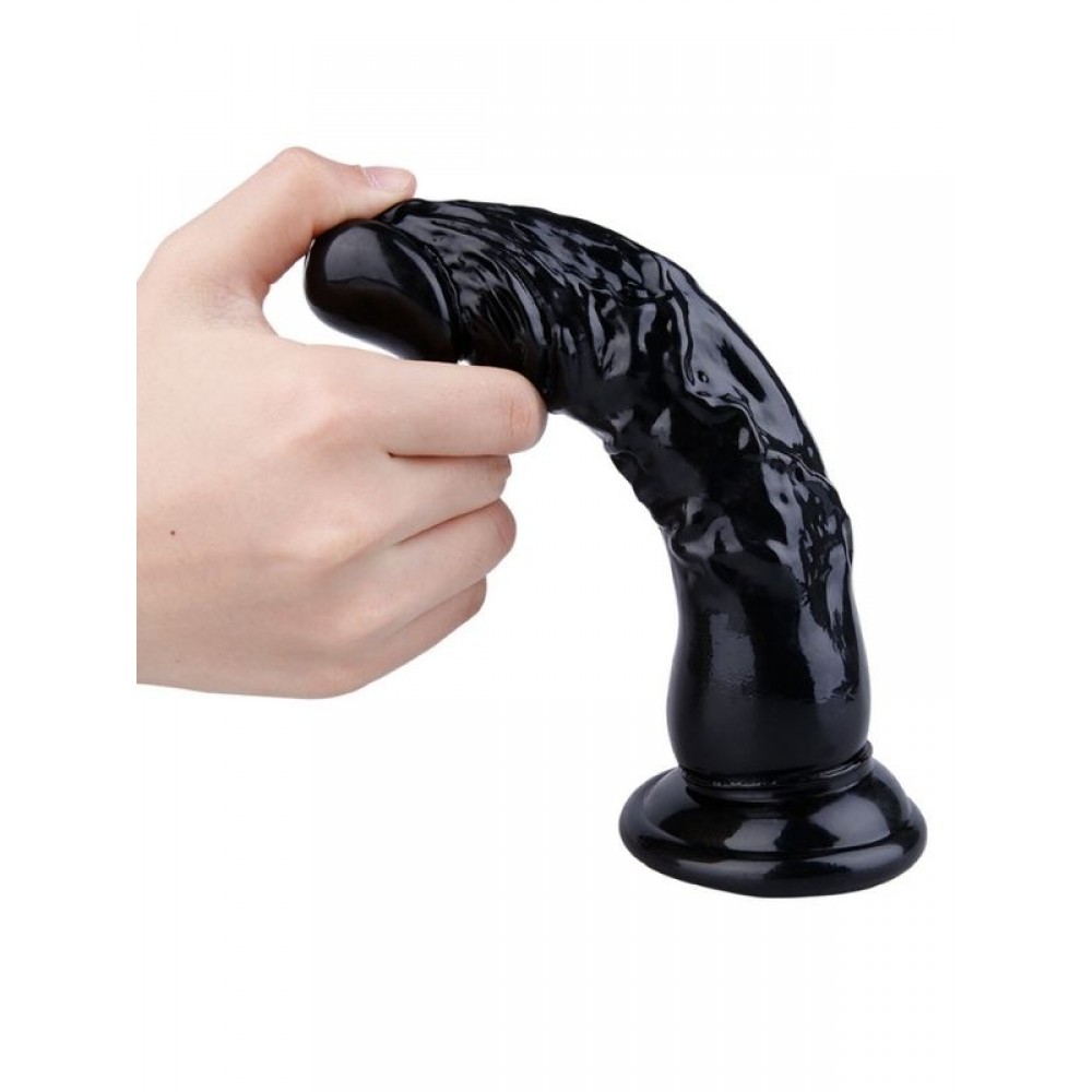 Dildo Gerçekçi Vantuzlu Jel Silikon 20cm 18cm Siyah