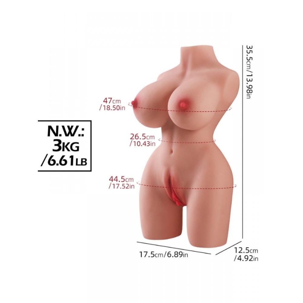 Suni Vajina Mastürbatör Yarım Vücut Kalça 3kg 35.5cm