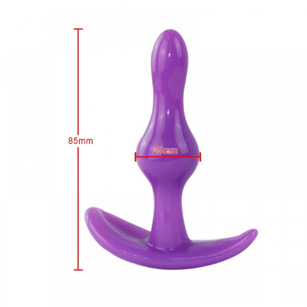 Anal Plug Tıkaç Silikon 2 Boğumlu 9cm 1.5cm Mor