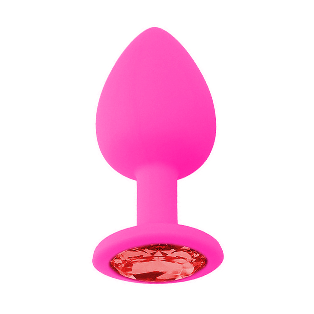 Anal Plug Tıkaç Silikon Taşlı 7.5cm 25g Pembe