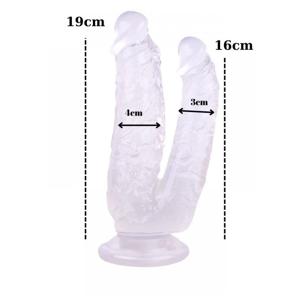 Dildo Gerçekçi Vantuzlu Jel Silikon 19cm 16cm Beyaz